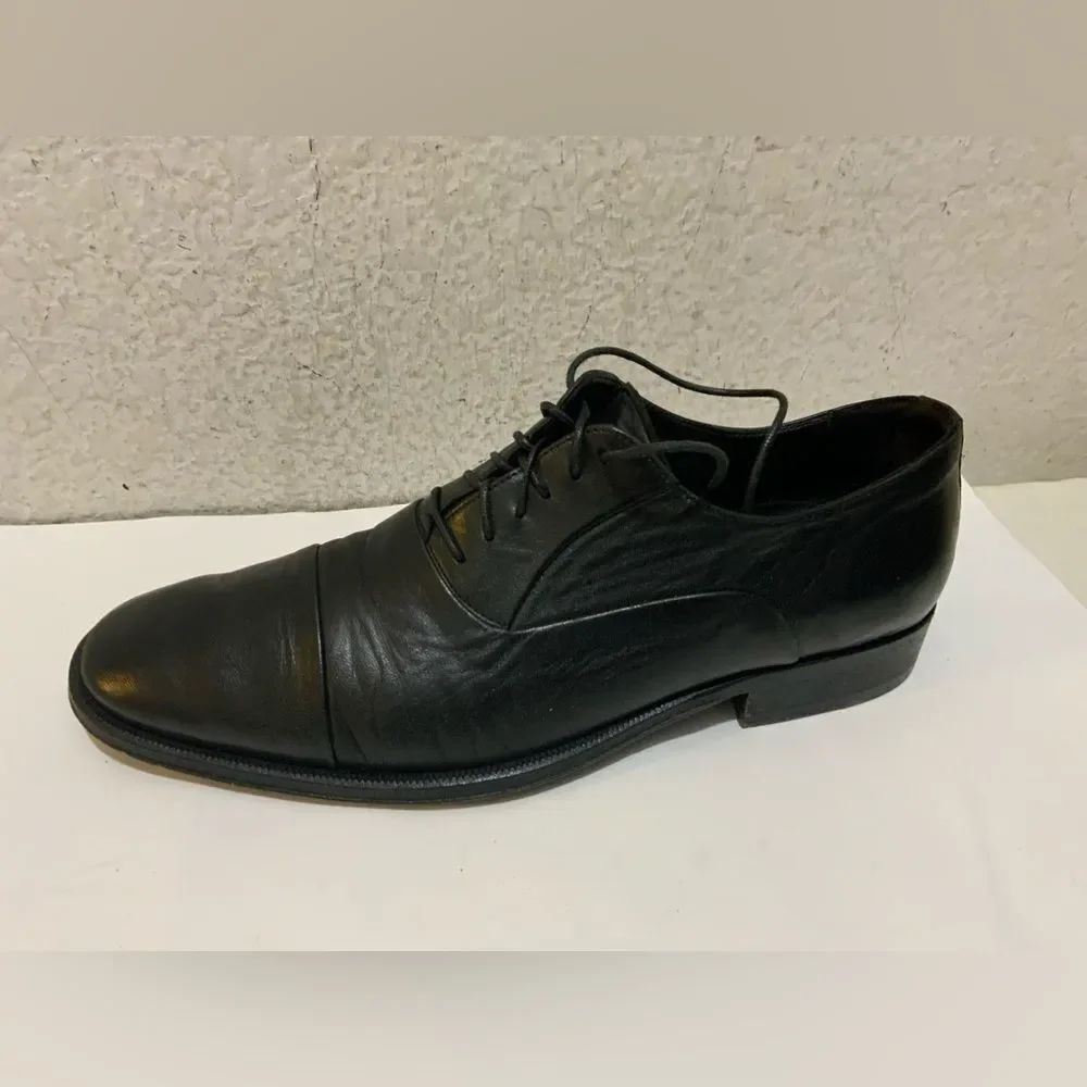 Bruno Magli Men’s Size 7.5 M Black Cap Toe Oxford Dress Shoe -Italy